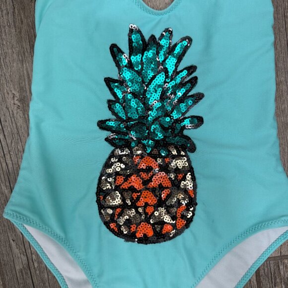 Rare London Sequin Pineapple One Piece Swimsuit - Picture 6 of 8